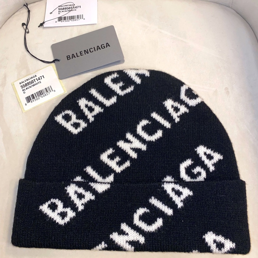 Balenciaga Logo Wool-Blend Beanie